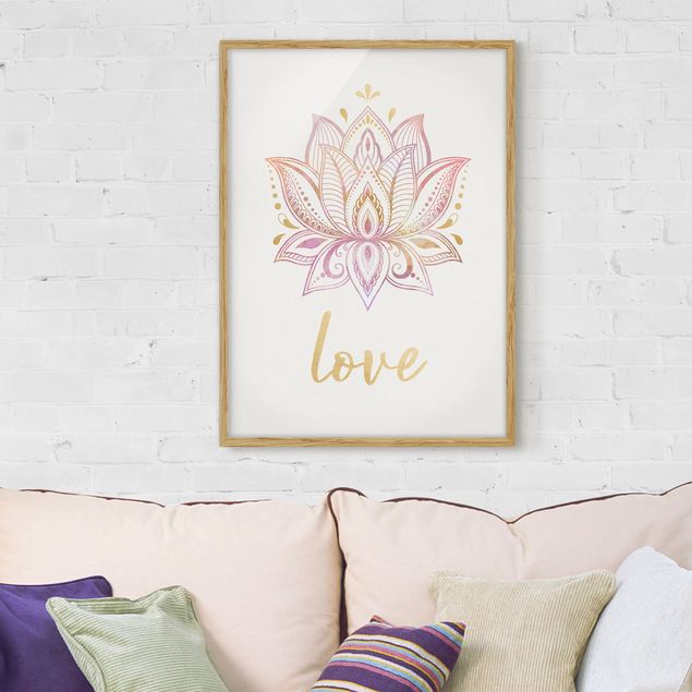 Kök dekoration Lotus Illustration Love Gold Light Pink