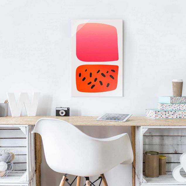 Tavlor konstutskrifter Abstract Shapes - Melon And Pink