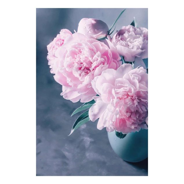 Tavlor blommor Vase With Light Pink Peony Shabby
