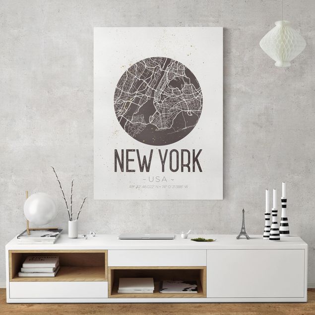 Tavlor New York New York City Map - Retro