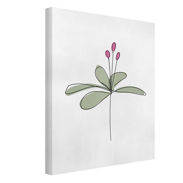 Canvastavlor blommor  Lily Line Art