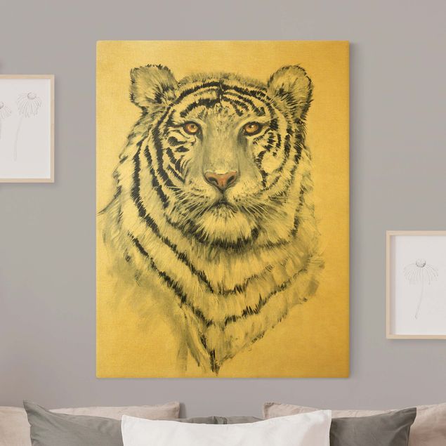 Canvastavlor djur Portrait White Tiger I