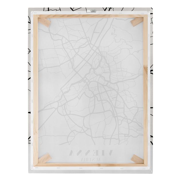 Canvastavlor Vienna City Map - Classic