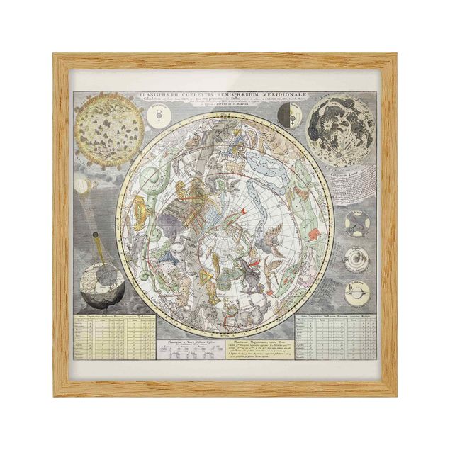 Tavlor världskartor Vintage Ancient Star Map