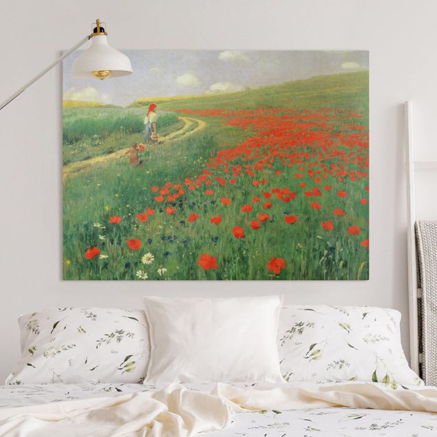 Tavlor vallmor Pál Szinyei-Merse - Summer Landscape With A Blossoming Poppy
