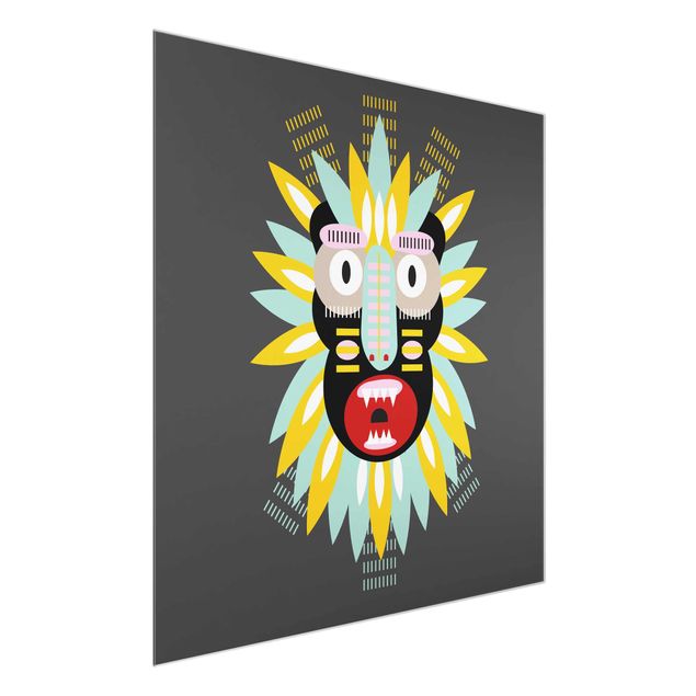 Tavlor modernt Collage Ethnic Mask - King Kong