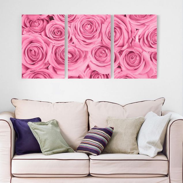 Canvastavlor blommor  Pink Roses