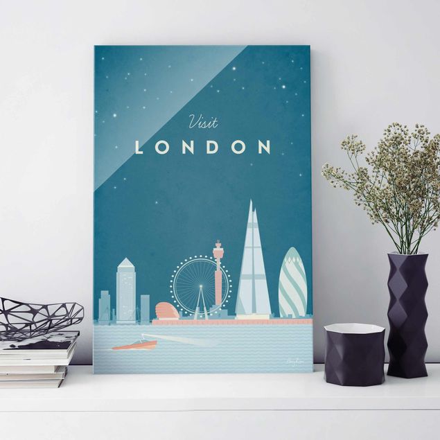 Glastavlor London Travel Poster - London
