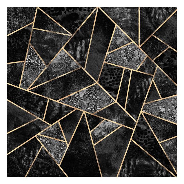 Fototapeter svart Grey Triangles Gold