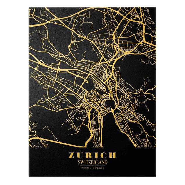 Tavlor Zurich City Map - Classic Black