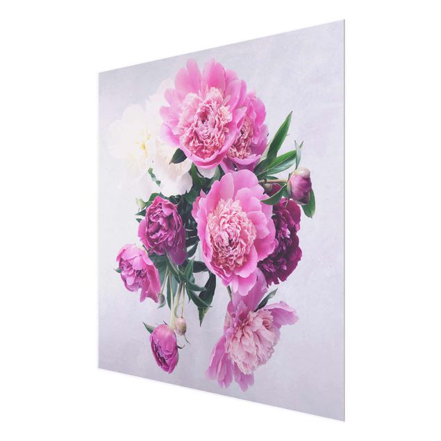 Tavlor blommor  Peonies Shabby Pink White