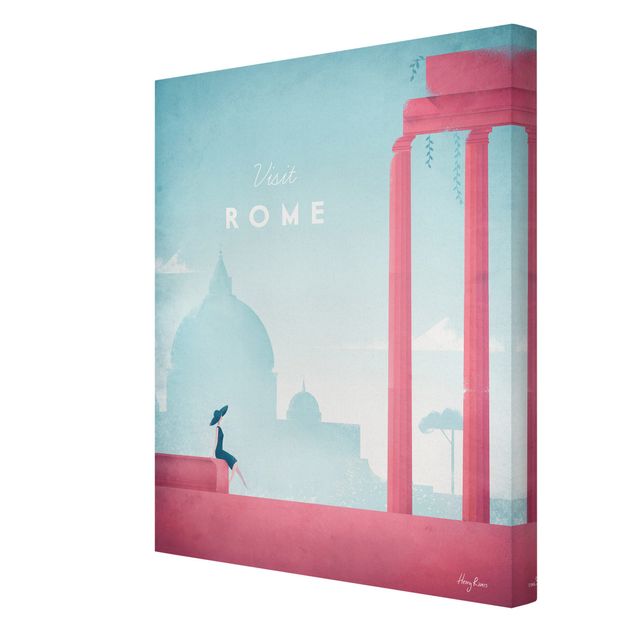 Canvastavlor konstutskrifter Travel Poster - Rome