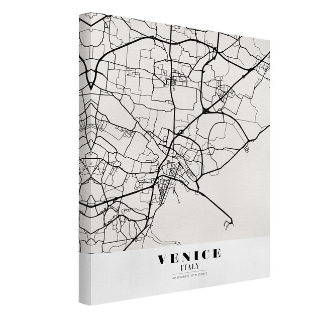 Canvastavlor världskartor Venice City Map - Classic