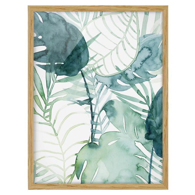 Tavlor blommor  Palm Fronds In Water Color II
