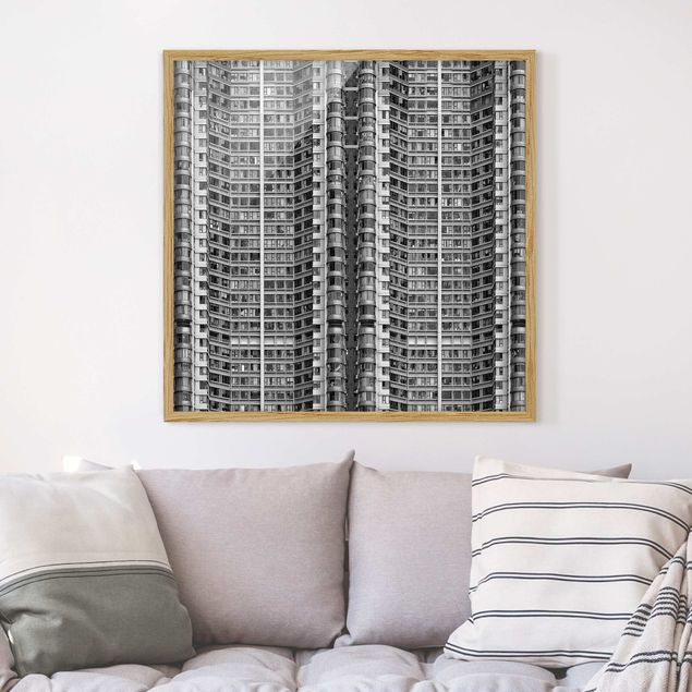Tavlor med ram svart och vitt Skyscraper