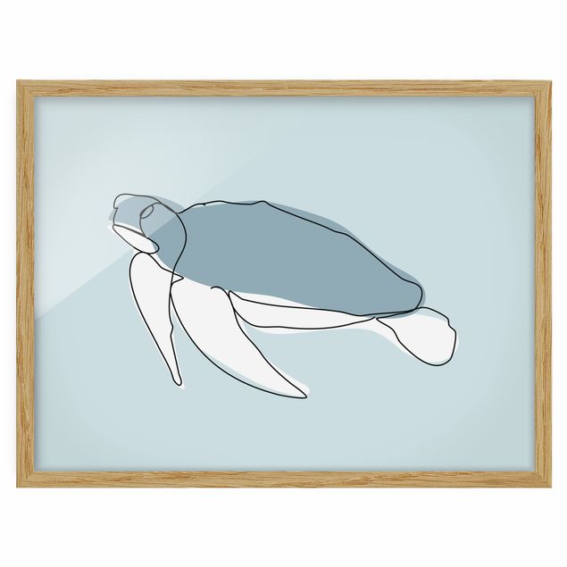 Tavlor modernt Turtle Line Art