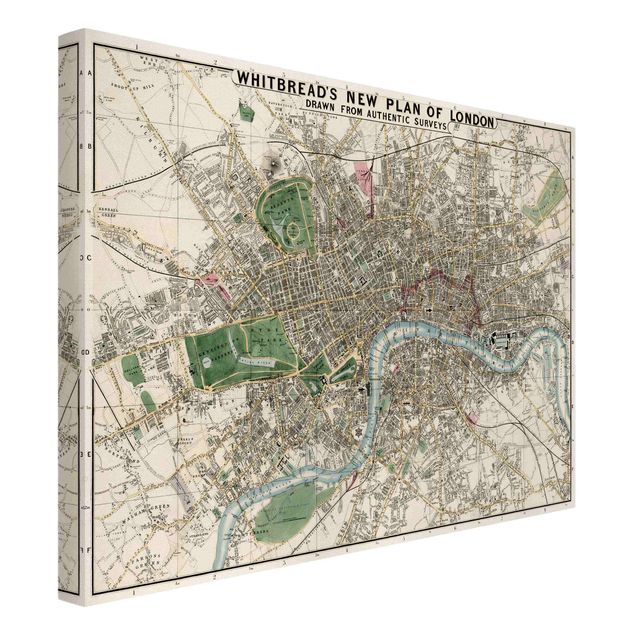 Canvastavlor Arkitektur och Skyline Vintage Map London