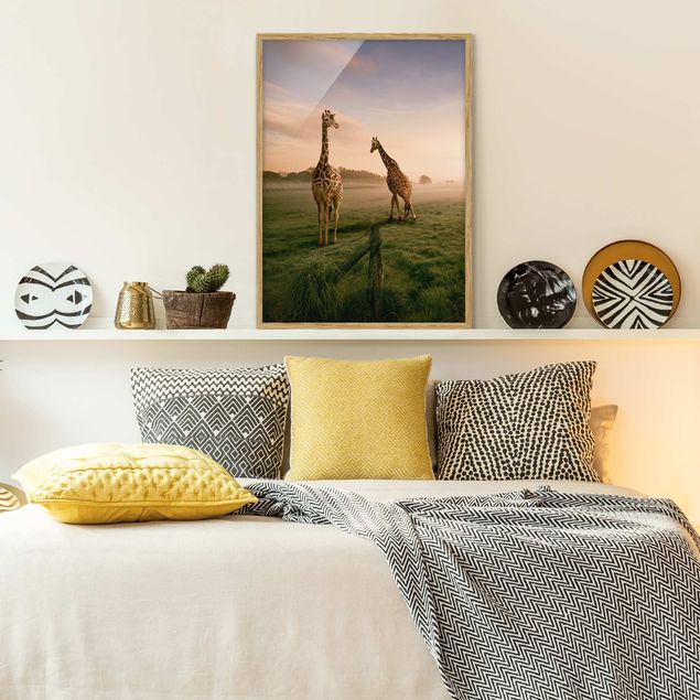 Tavlor landskap Surreal Giraffes