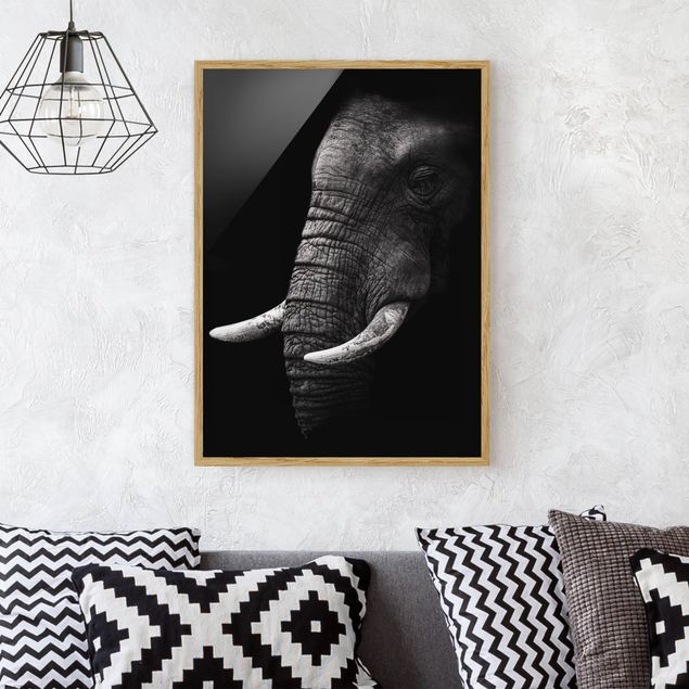 Kök dekoration Dark Elephant Portrait