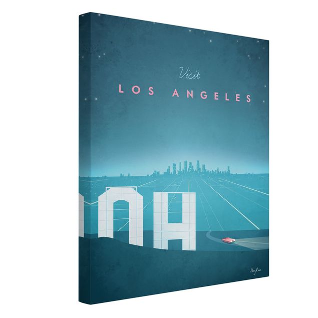 Canvastavlor konstutskrifter Travel Poster - Los Angeles