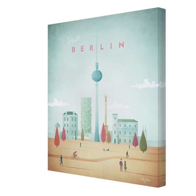 Canvastavlor konstutskrifter Travel Poster - Berlin