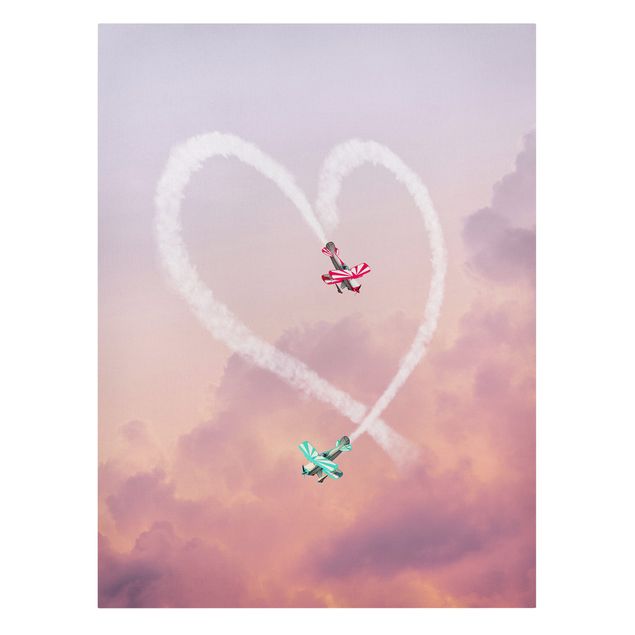 Tavlor rosa Heart With Airplanes
