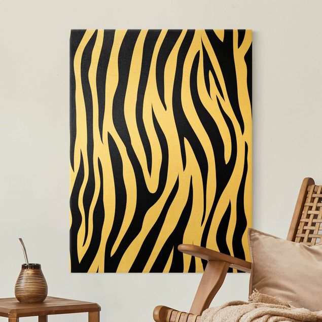 Canvastavlor zebror Zebra Print