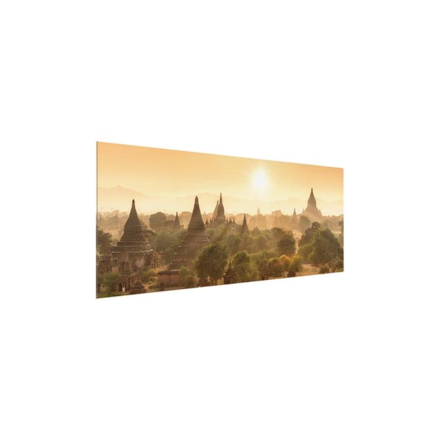 Tavlor landskap Sun Setting Over Bagan