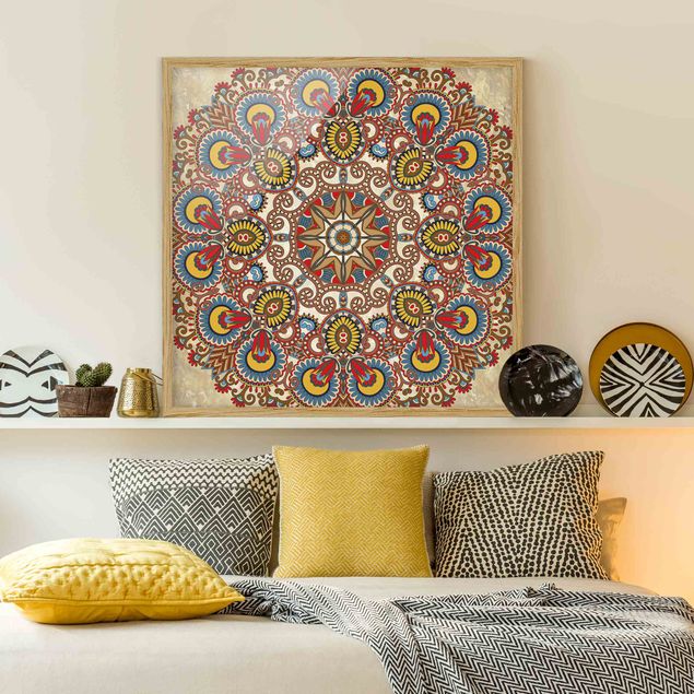 Tavlor med ram abstrakt Coloured Mandala