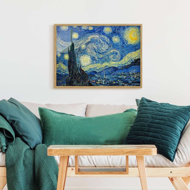 Tavlor med ram konstutskrifter Vincent Van Gogh - The Starry Night