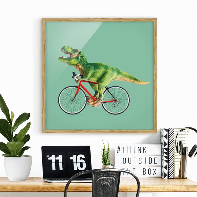Kök dekoration Dinosaur With Bicycle