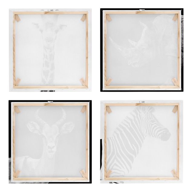 Canvastavlor djur Safari Quartet