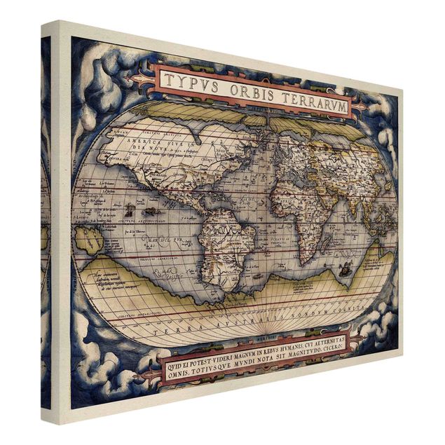 Canvastavlor vintage Historic World Map Typus Orbis Terrarum