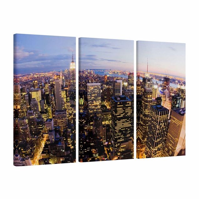 Canvastavlor solnedgångar New York Skyline At Night