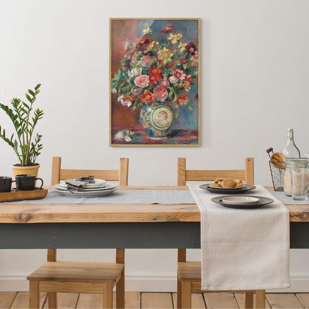 Tavlor med ram konstutskrifter Auguste Renoir - Flower vase