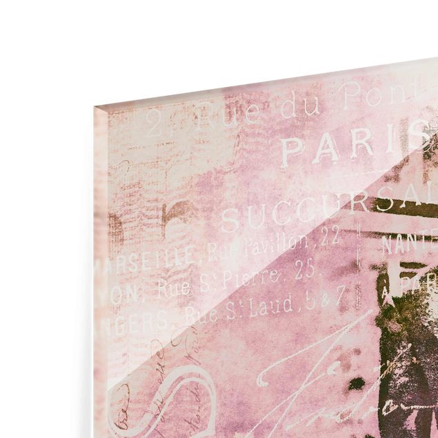 Tavlor rosa Vintage Collage - Parisienne