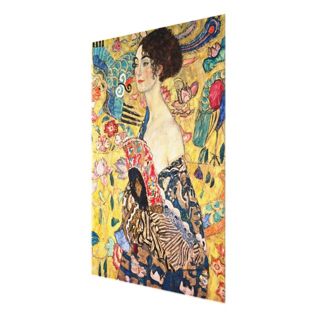 Tavlor konstutskrifter Gustav Klimt - Lady With Fan