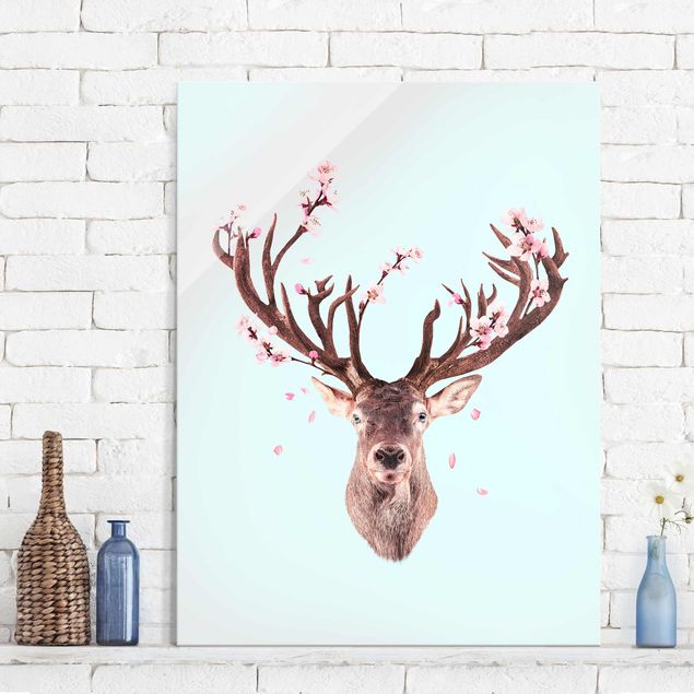 Tavlor Deer With Cherry Blossoms