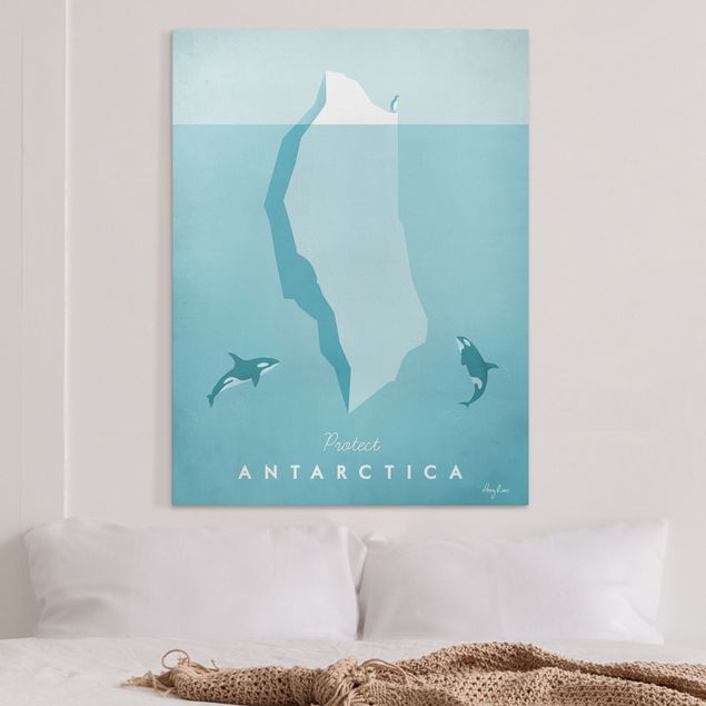 Canvastavlor fisk Travel Poster - Antarctica
