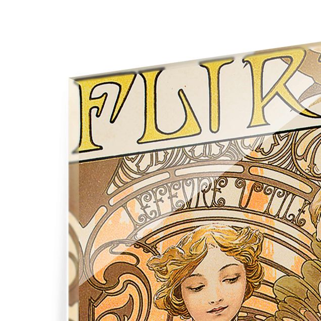 Tavlor konstutskrifter Alfons Mucha - Advertising Poster For Flirt Biscuits