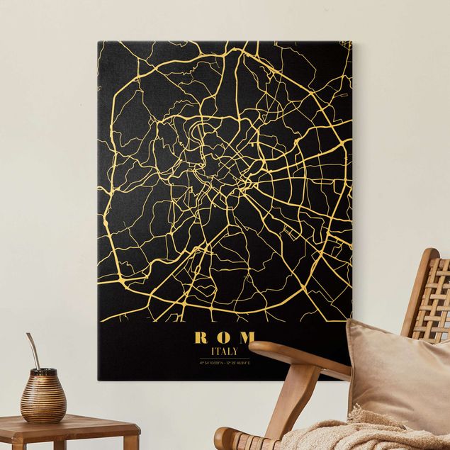 Kök dekoration Rome City Map - Classic Black