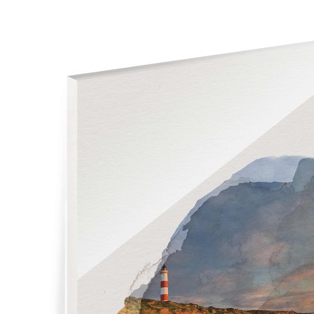 Glastavlor landskap WaterColours - Tarbat Ness Sea & Lighthouse At Sunset