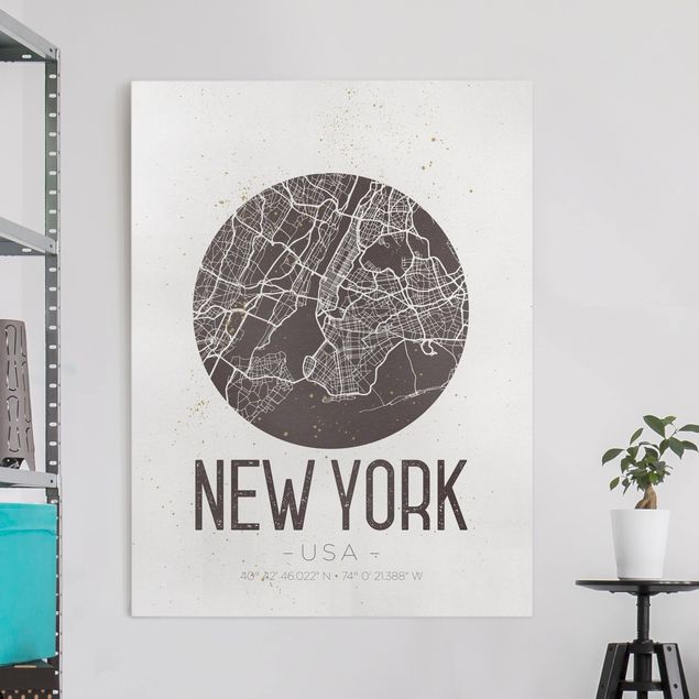 Kök dekoration New York City Map - Retro