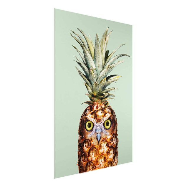 Glastavlor djur Pineapple With Owl
