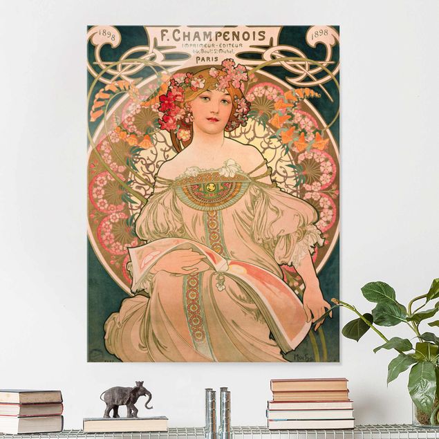 Tavlor rosa Alfons Mucha - Poster For F. Champenois