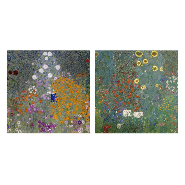 Canvastavlor blommor  Gustav Klimt - The Green Garden