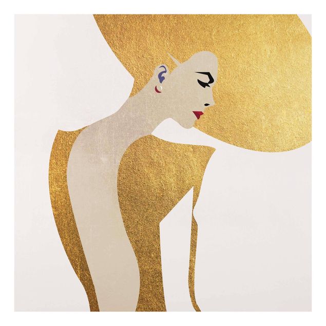 Tavlor Kubistika Lady With Hat Golden