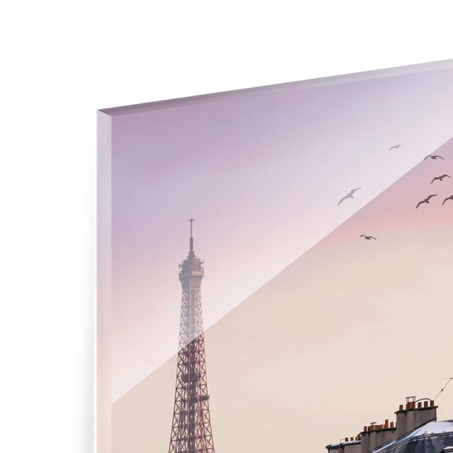 Tavlor modernt The Eiffel Tower In The Setting Sun