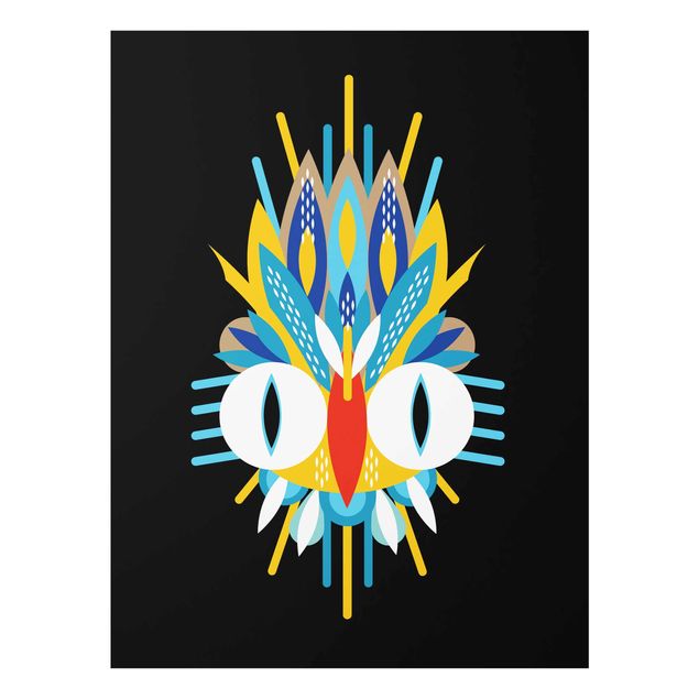 Tavlor färgglada Collage Ethno Mask - Bird Feathers