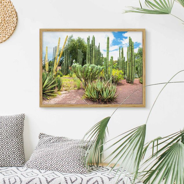 Tavlor med ram konstutskrifter Cactus Landscape